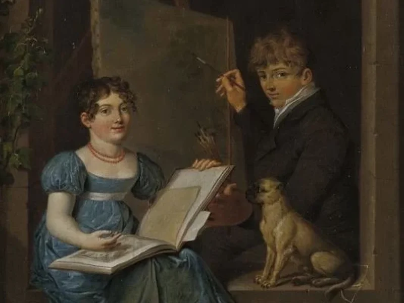1796-Job Augustus Bakker - Cornelis Bakker - Ritratto di Giobbe Augusto (1796 - 1876) e Geertruida Jacoba Bakker